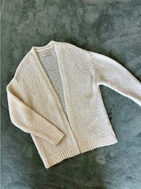 Urban Outfitters Cream Open-Front Knit Cardigan